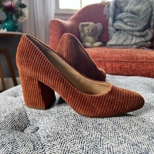 Splendid Brown Corduroy Block Heels